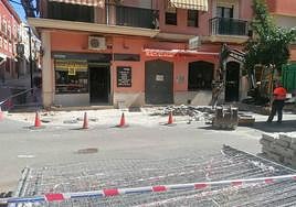 Inicio de las obras en la calle Gumersindo Azcárate (Riscos) para la implantación de la Zona de Bajas Emisiones.