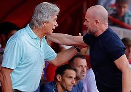 Saludo entre Manuel Pellegrini y Paco López.