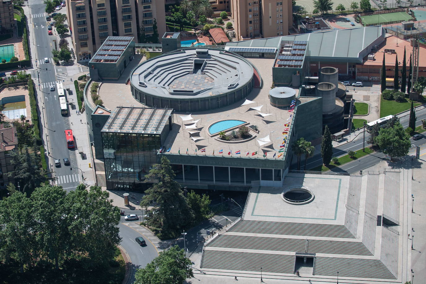 Vista aérea del Palacio de Congresos.