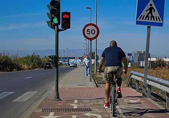 Un carril bici en Granada.