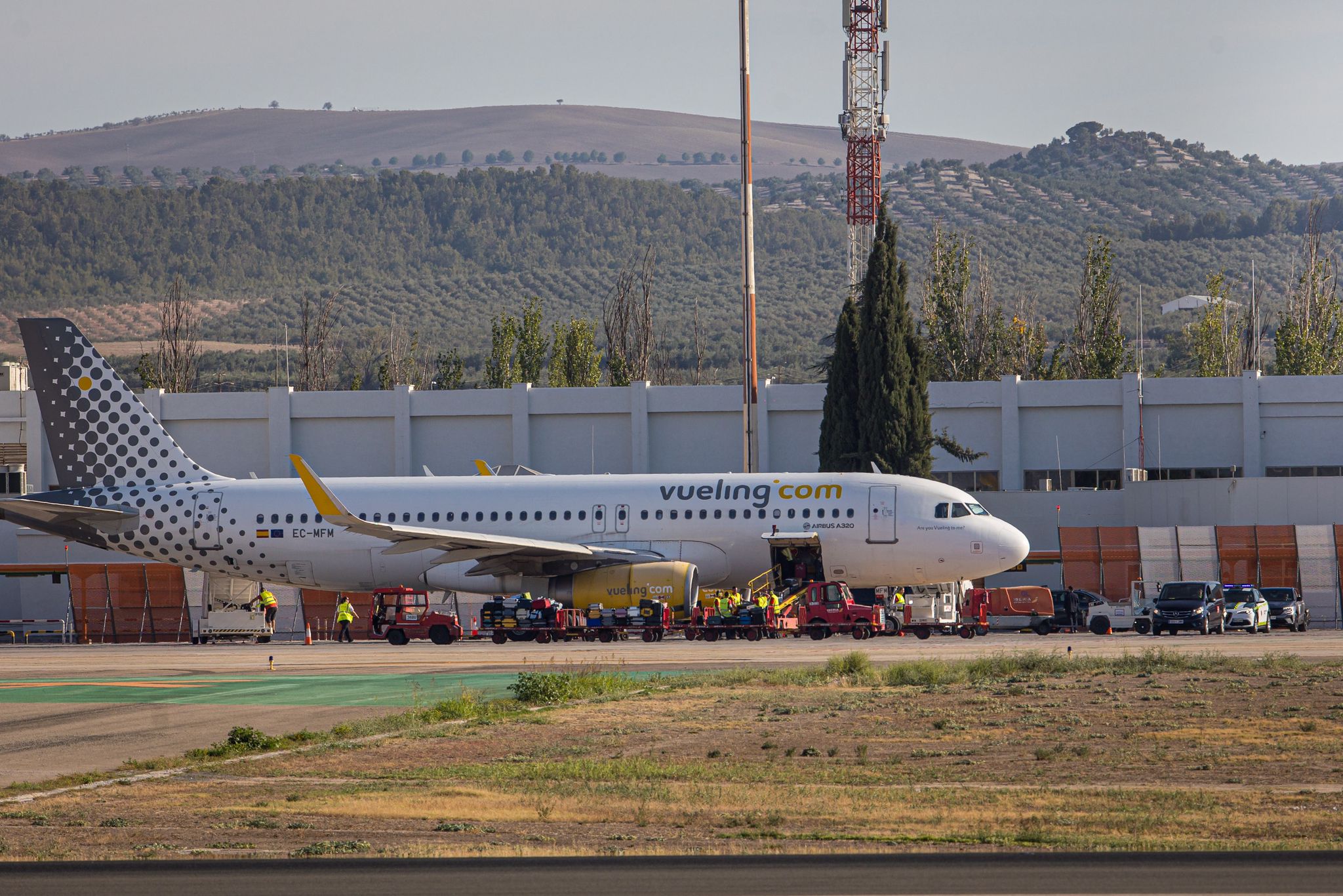 Las imágenes del dispositivo de seguridad en el aeropuerto de Granada