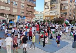 Concentración de apoyo al pueblo Palestino en Almería.