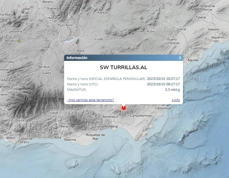 Tiembla la tierra en Turrillas: terremoto de 3,4 grados