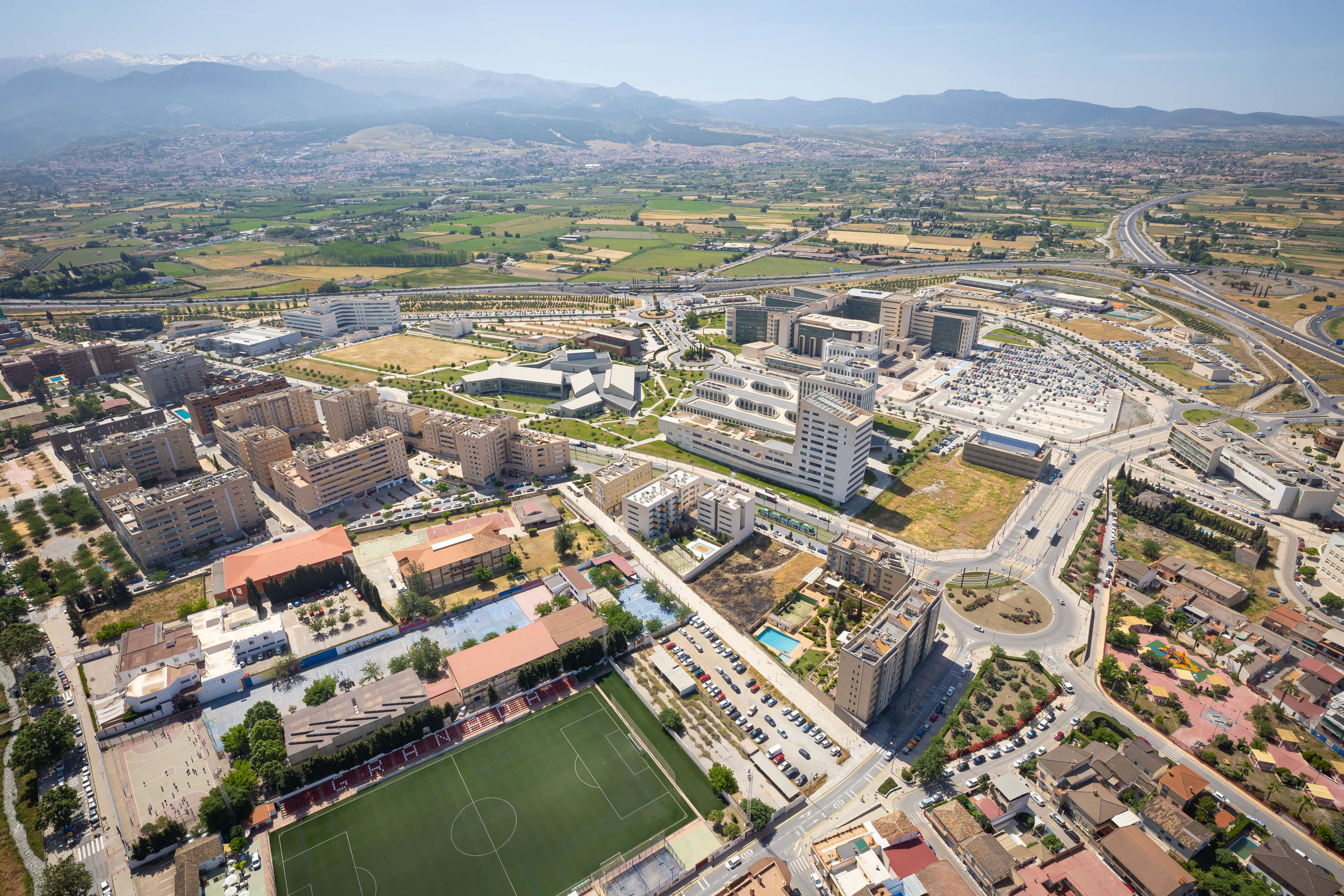 Vista aérea del Parque Teconológico de la Salud de Granada.