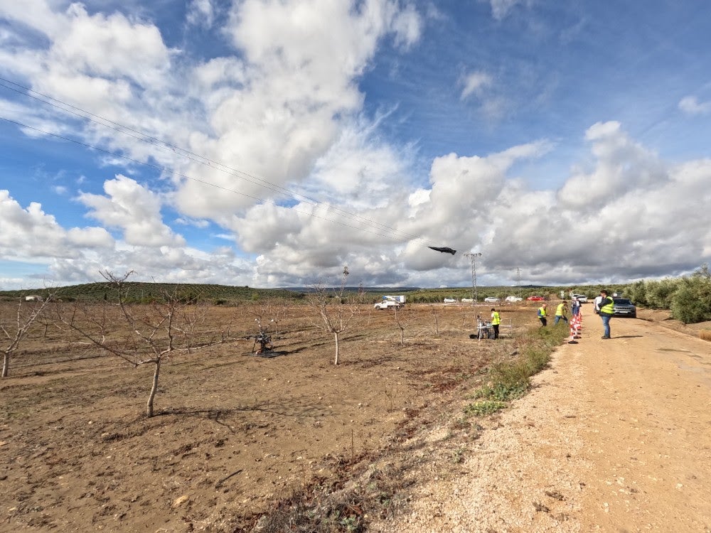 Demostración en el campo de vuelos.