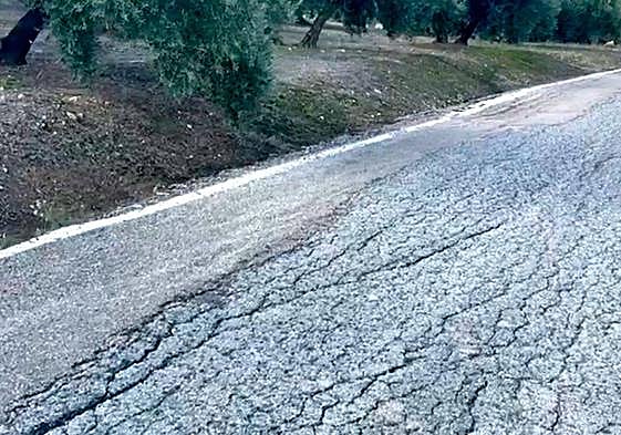 Estado de la carretera autonómica A-6050.