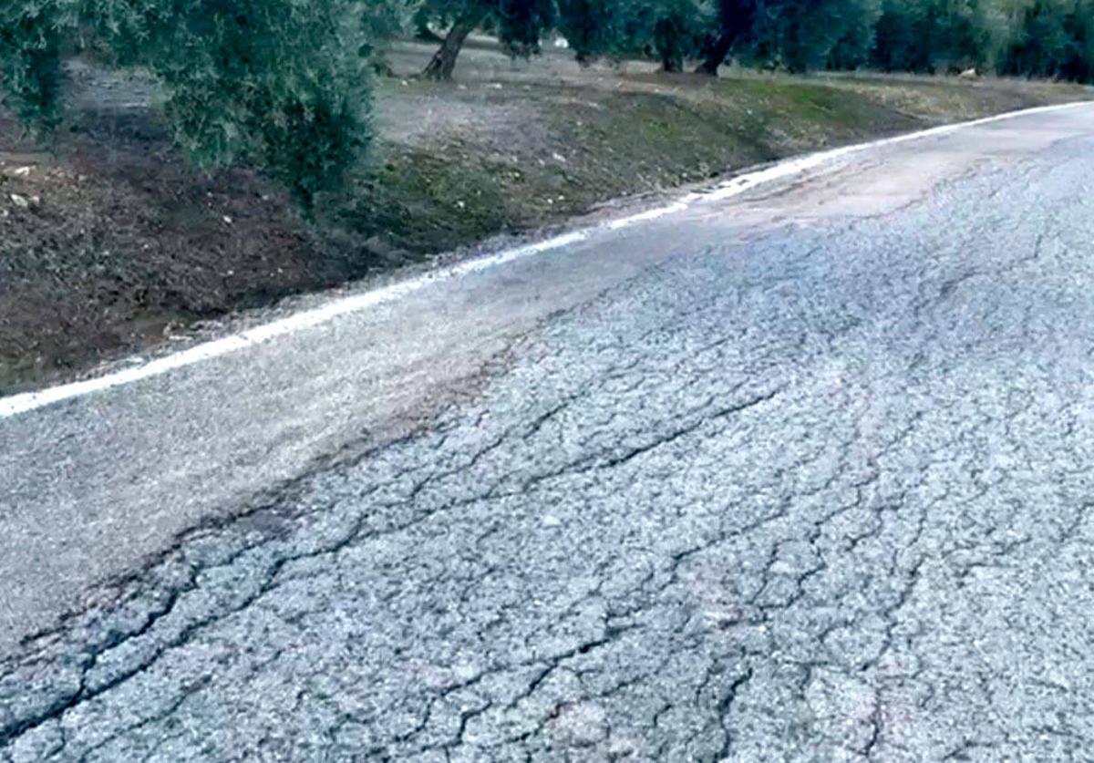 Estado de la carretera autonómica A-6050.