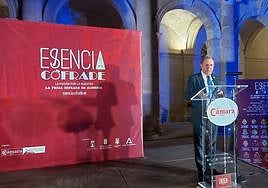 Jerónimo Parra, presidente de la Cámara de Comercio de Almería, en la presentación de la feria.