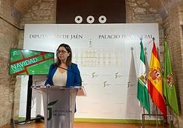 África Colomo durante la rueda de prensa de las actividades navideñas.