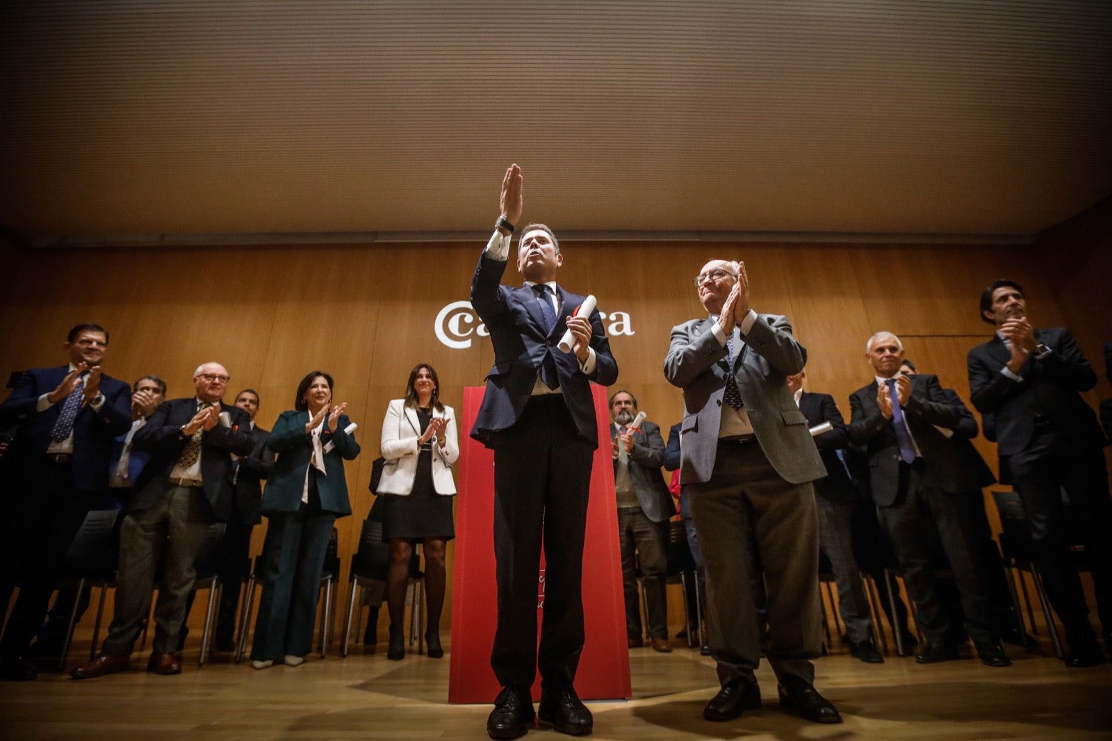 Las imágenes de Gerardo Cuerva y los empresarios granadinos en la Cámara de Comercio