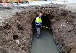 La bóveda antigua que ha quedado al descubierto en Bailén.