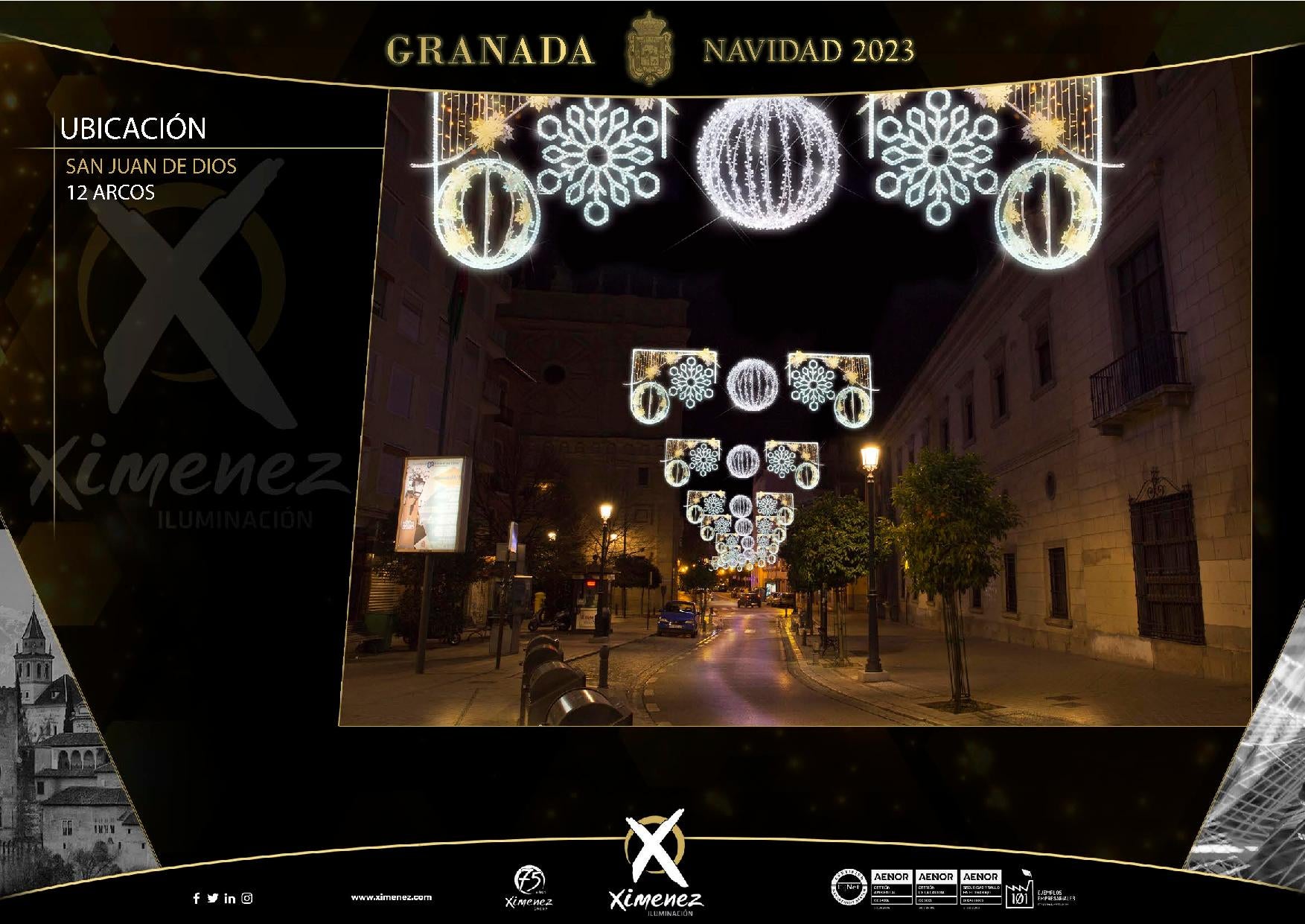Así van a quedar las luces de Navidad de Granada, calle a calle