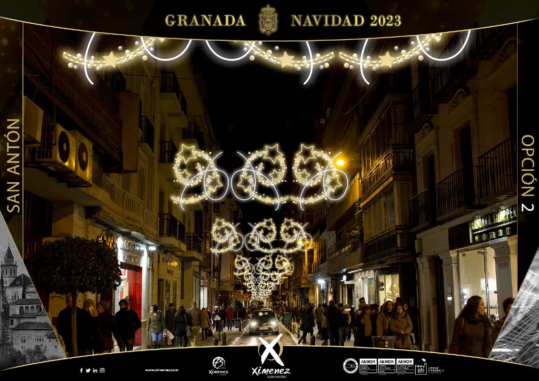 Así van a quedar las luces de Navidad de Granada, calle a calle