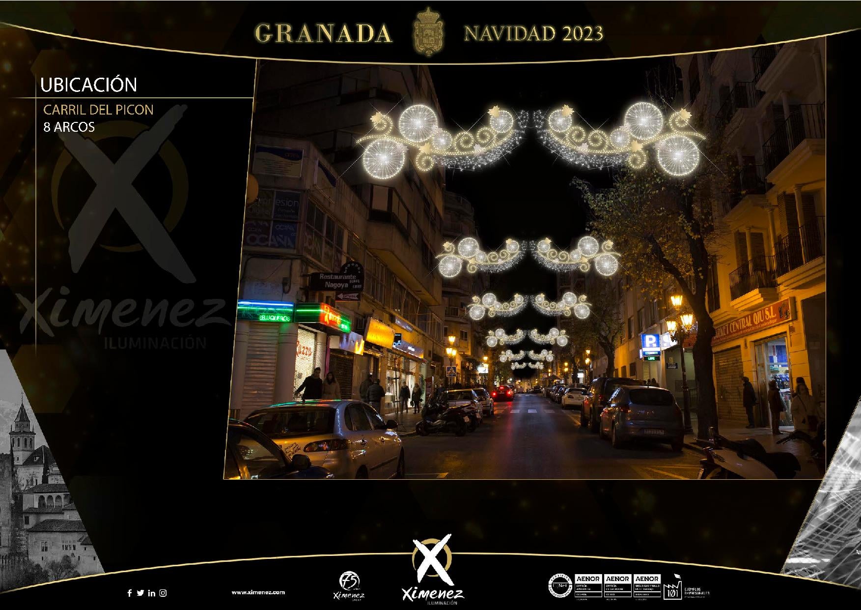 Así van a quedar las luces de Navidad de Granada, calle a calle