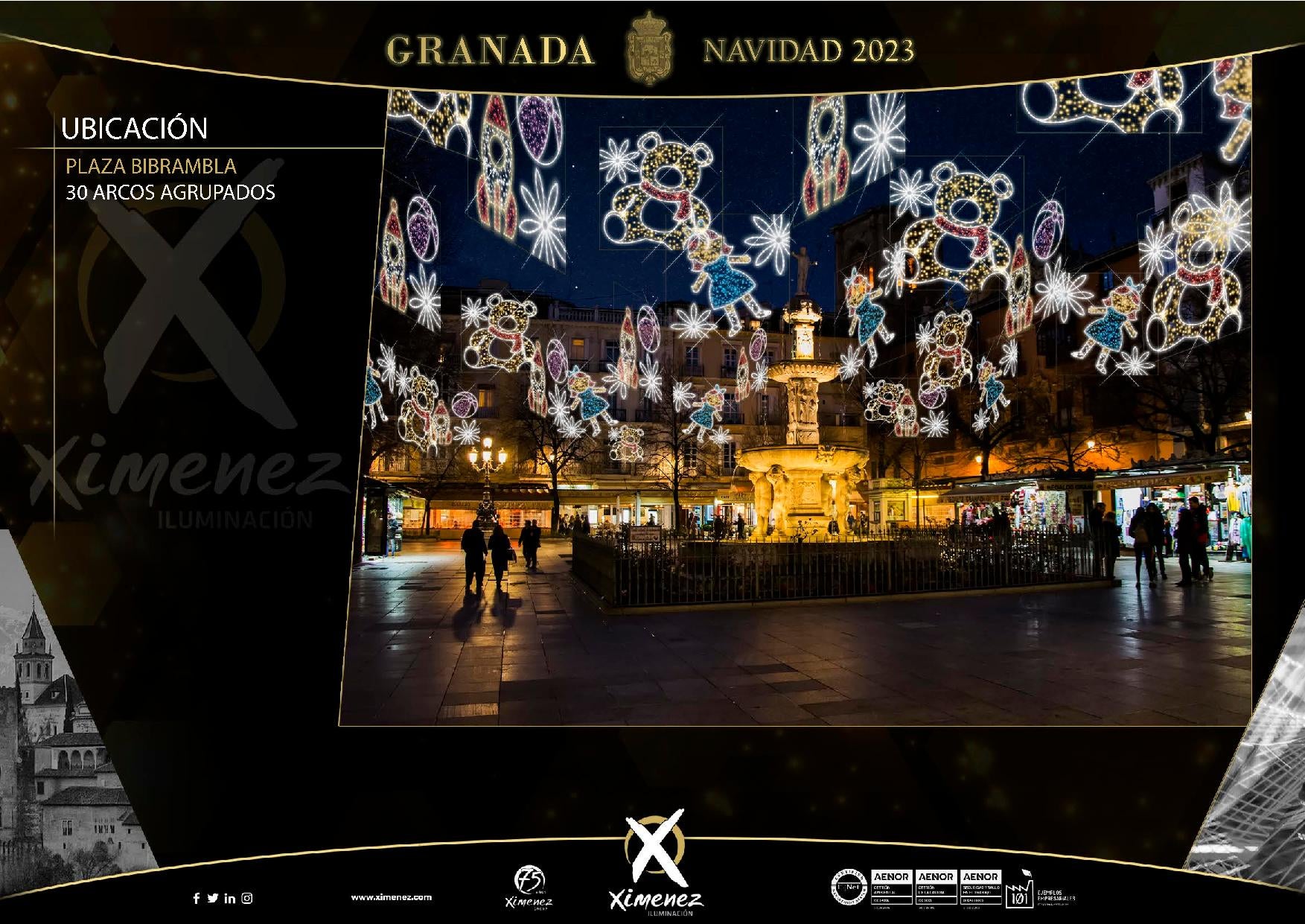 Así van a quedar las luces de Navidad de Granada, calle a calle