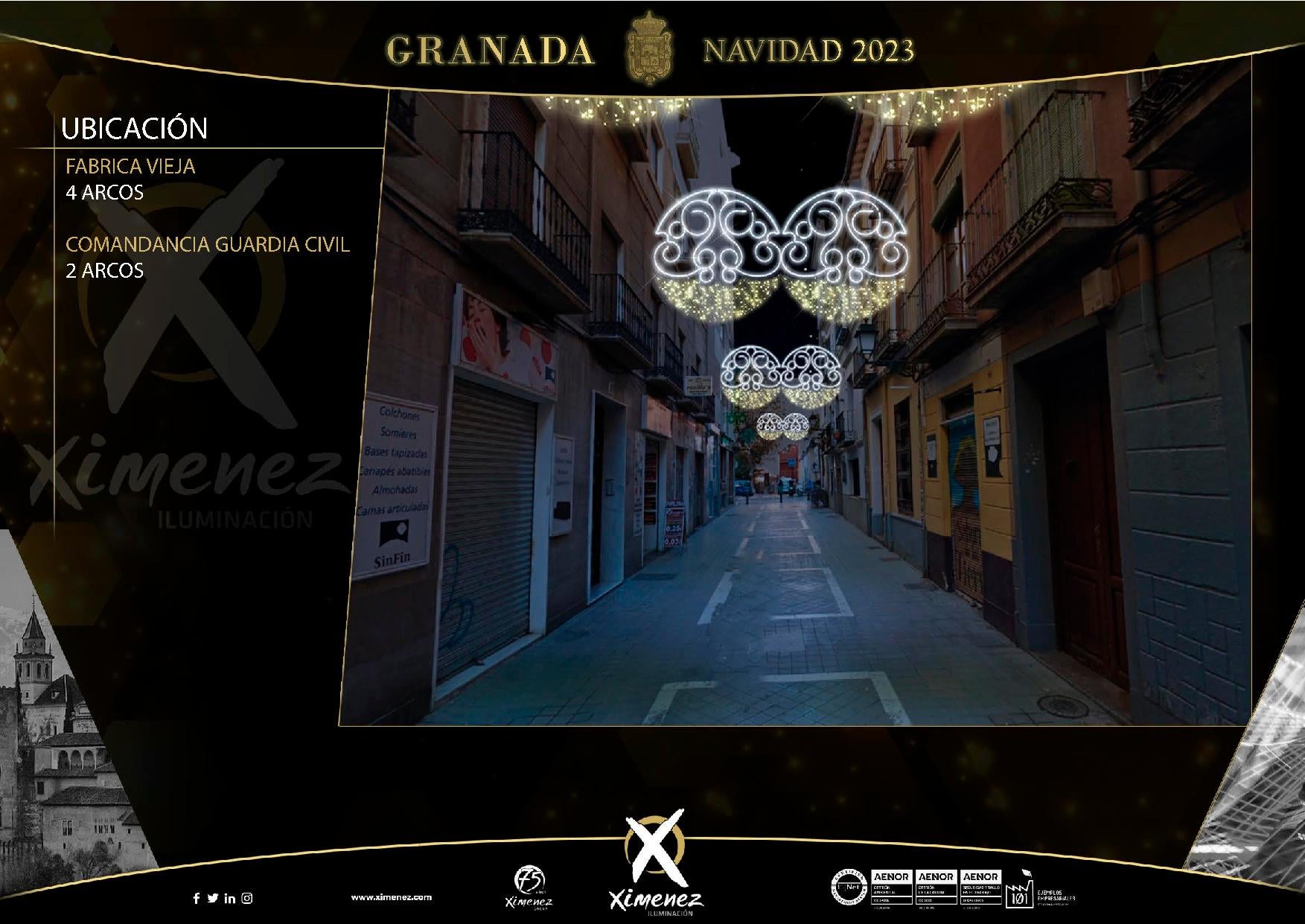 Así van a quedar las luces de Navidad de Granada, calle a calle