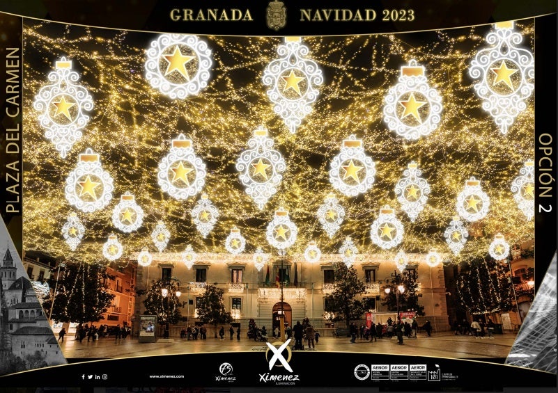 Así van a quedar las luces de Navidad de Granada, calle a calle