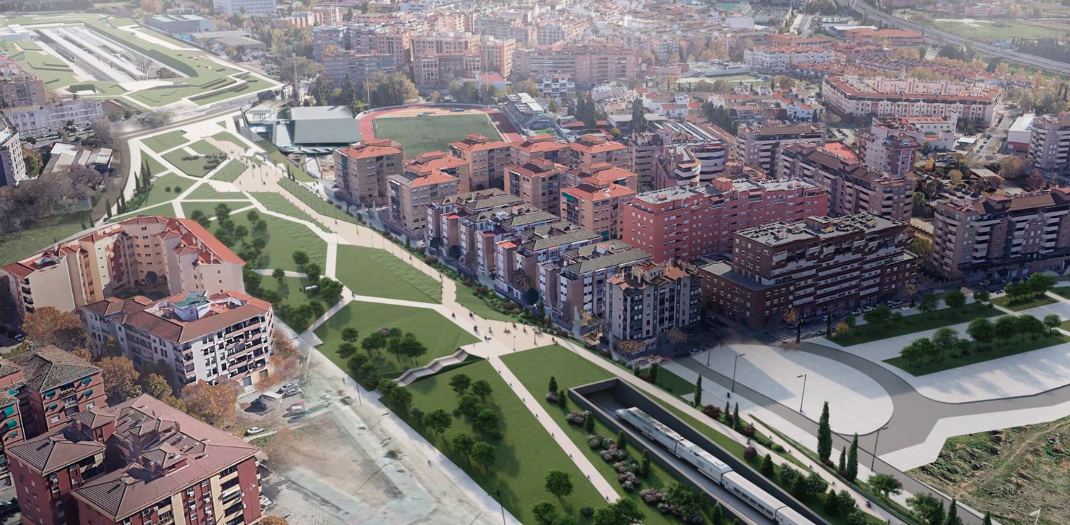 El tren, a su paso por Juventud en la presentación con el sello del Ministerio de Transportes.