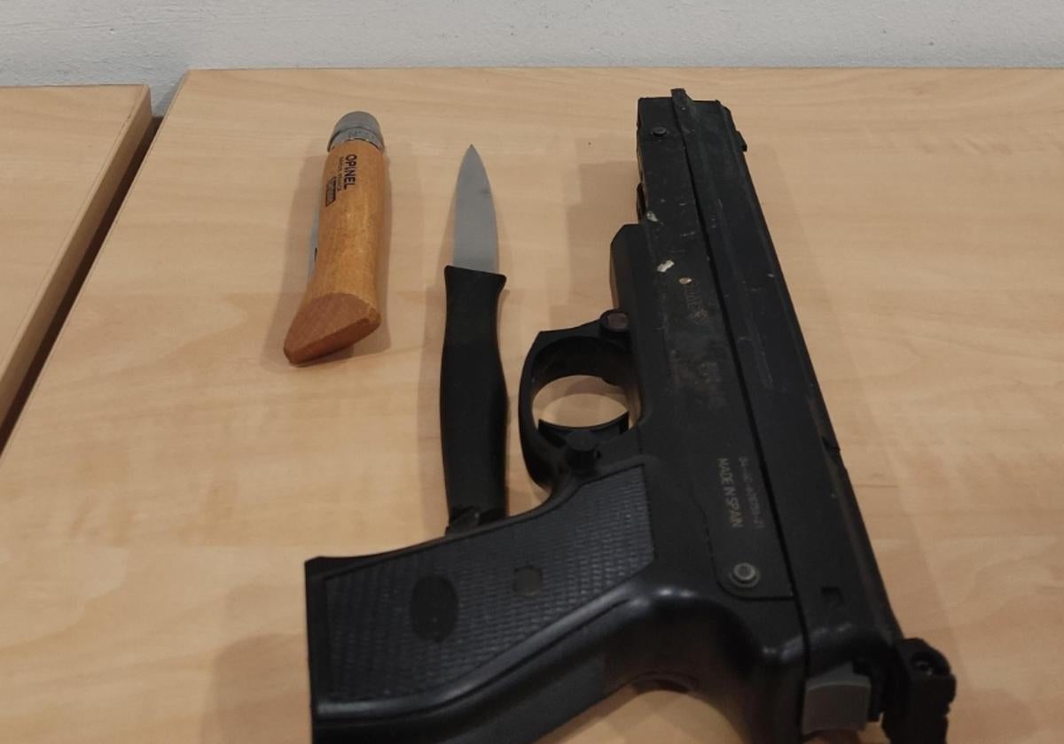 Armas requisadas por la Policía Local de Guadix.