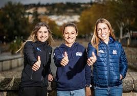 Sara Martín, Ashleigh Moolman y Mavi García, este viernes en Granada.