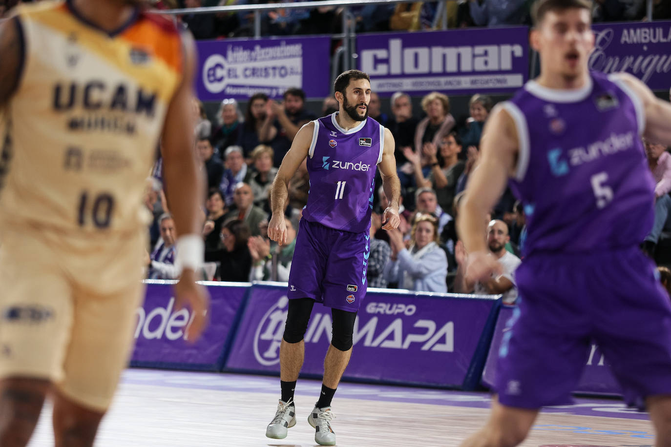 Manu Rodríguez, durante el partido entre Zunder Palencia y UCAMMurcia