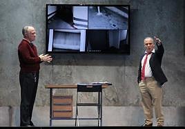 Luis Bermejo y Javier Gutiérrez en el escenario de Cazorla.