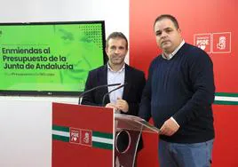 Julio Millán y Víctor Torres en rueda de prensa sobre las enmiendas a los presupuestos de la Junta.