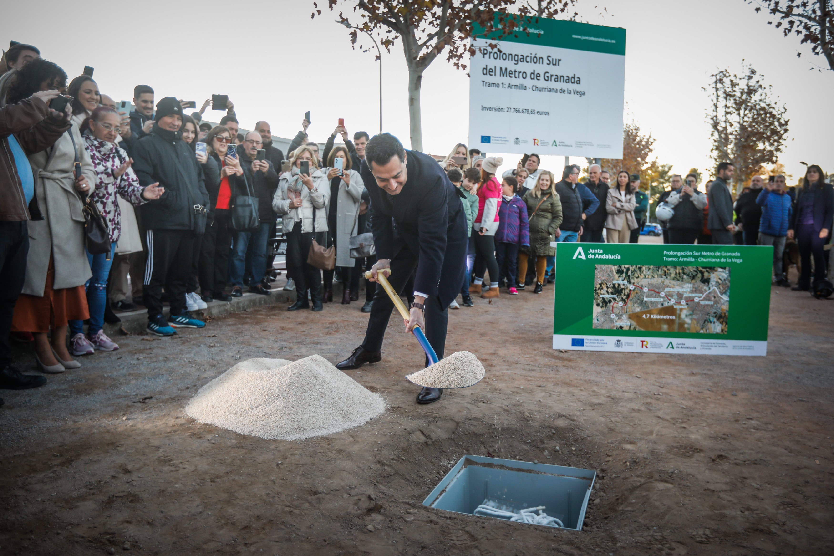Las imágenes de la primera piedra de la ampliación del metro
