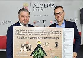 Los concejales, en la presentación de las actividades navideñas sostenibles.