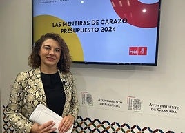La concejala del PSOE, Raquel Ruz, en rueda de prensa.