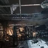 Estado en el que quedó la nave incendiada.