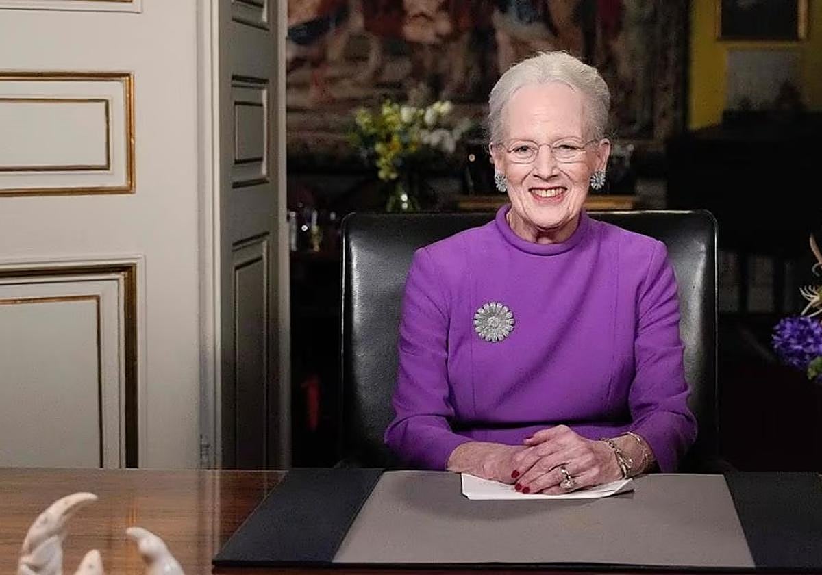 La reina Margarita de Dinamarca, durante el discurso de Año Nuevo en el que ha anunciado su abdicació.