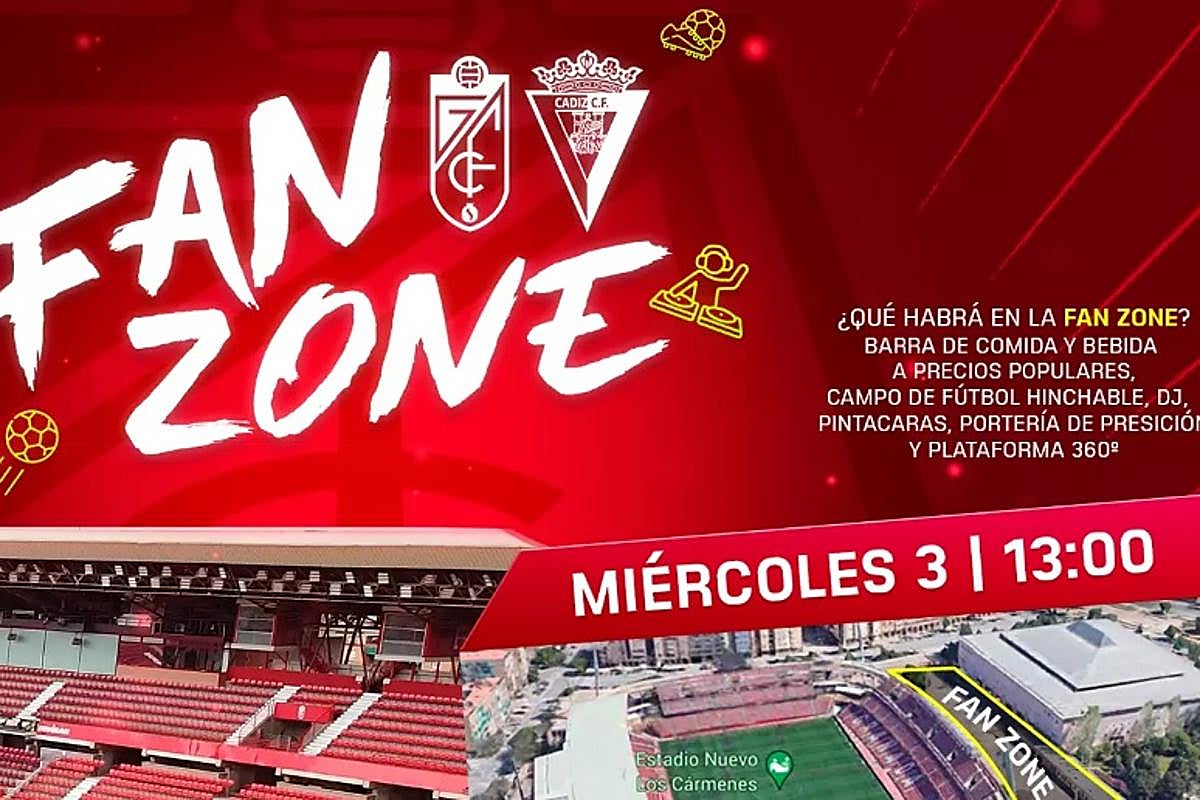 Comida y bebida en la Fan Zone en Los Cármenes para la previa ante el Cádiz