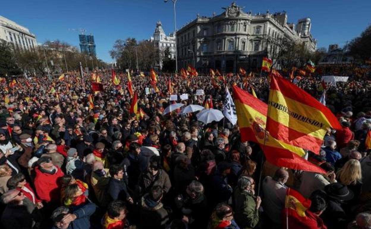 Vista de la manifestación del sábado en Madrid. 