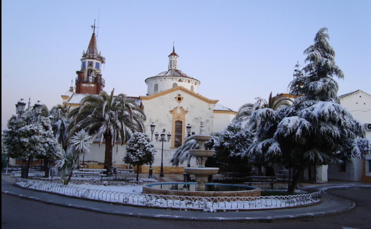 Plaza de Valsequillo, en Córdoba, en una nevada anterior