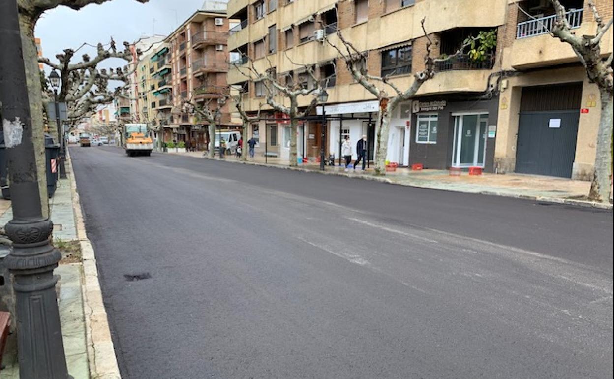 Foto de archivo de asfaltado de Martos. 