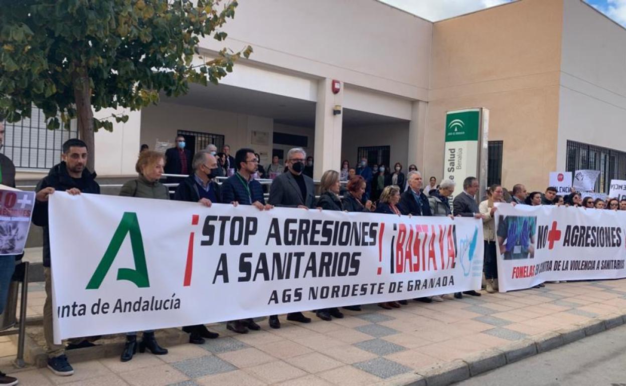 Manifestación contra las agresiones a sanitarios.