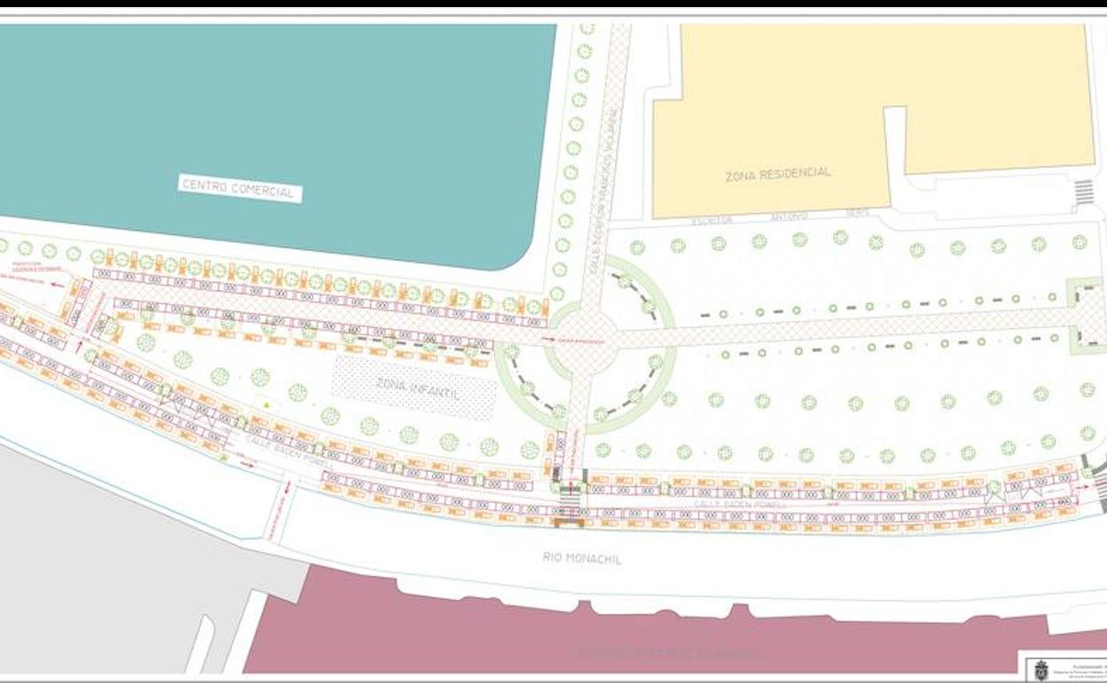 Mapa de la nueva zona donde se ubicará el mercadillo del Zaidín