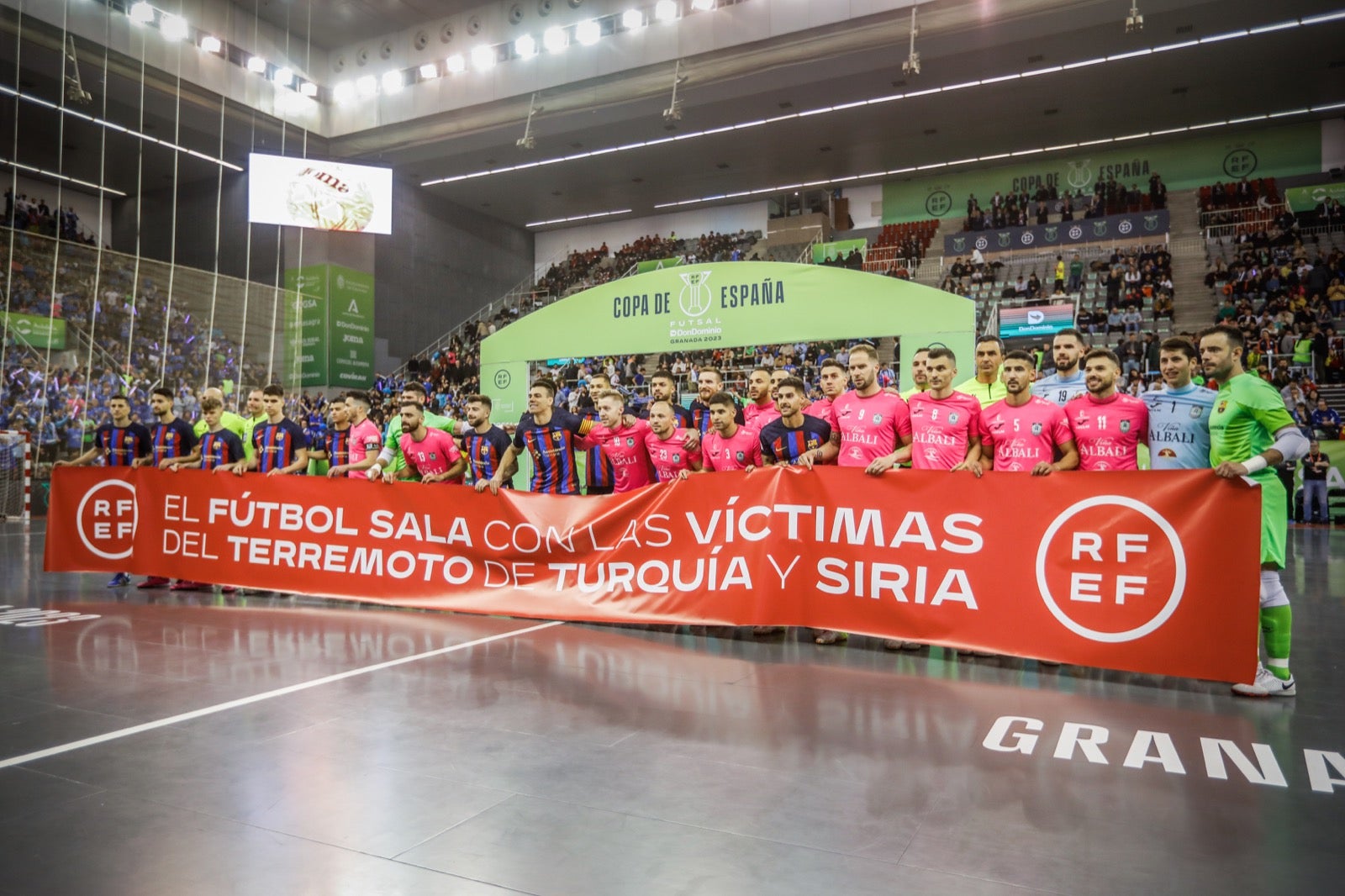 Momento del primer encuentro de la Copa de España, disputado entre el Barcelona y el Viña Albali de Valdepeñas.