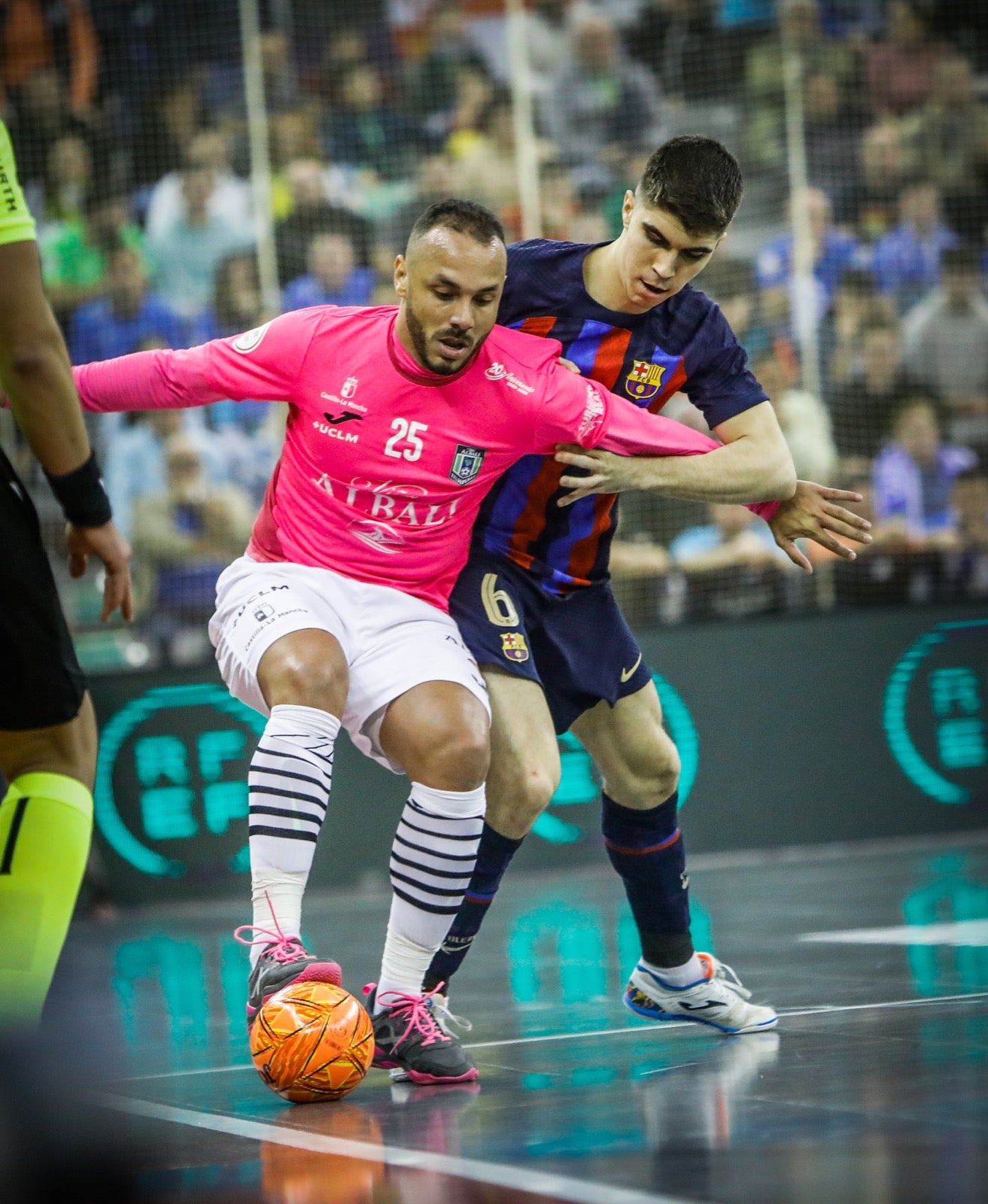 Momento del primer encuentro de la Copa de España, disputado entre el Barcelona y el Viña Albali de Valdepeñas.