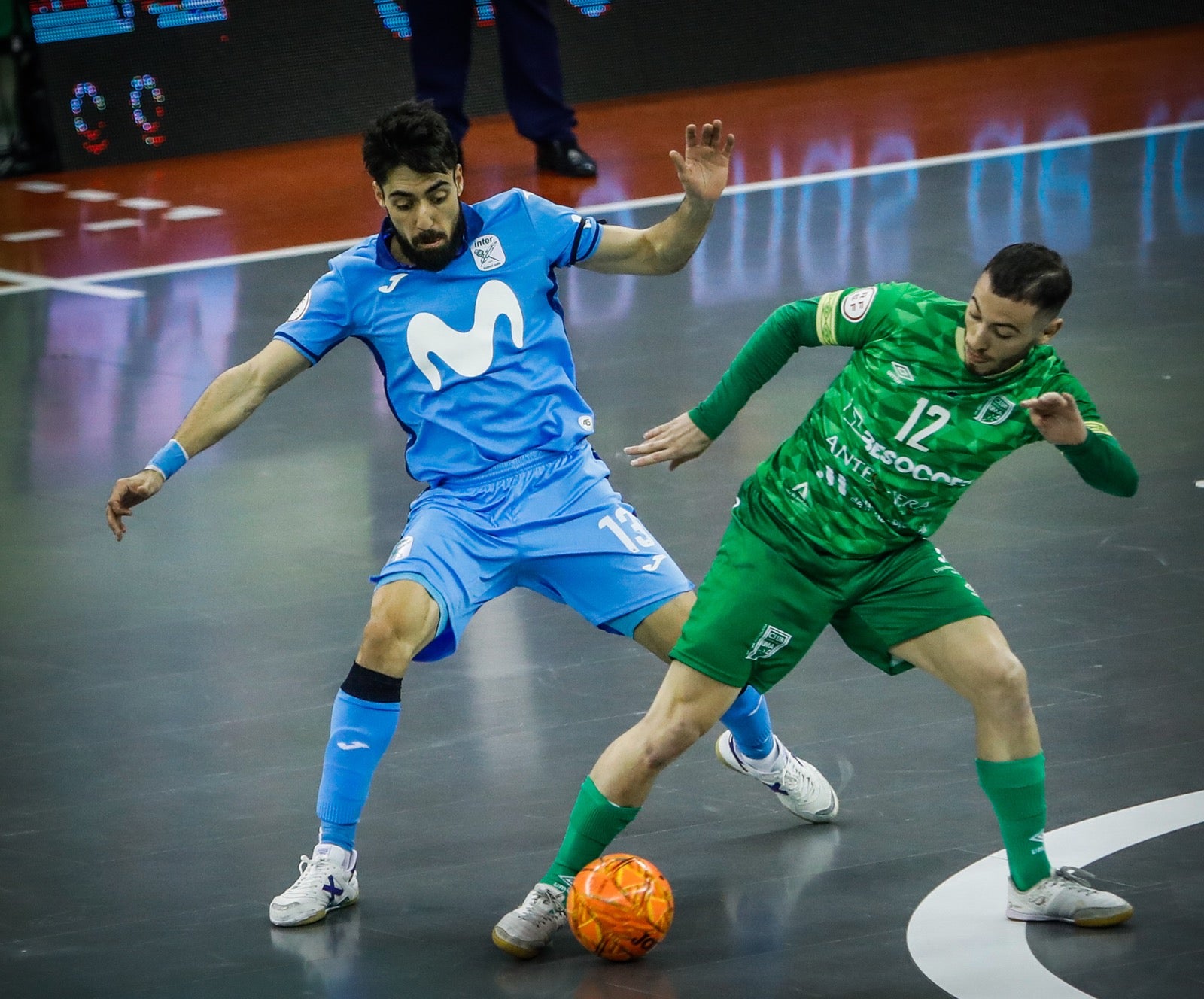 Momento del partido entre el Movistar y el Antequera.