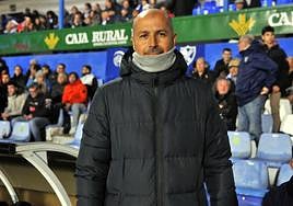 David Campaña, en el partido que los azulillos jugaron el miércoles ante el Atlético Baleares para abrir el año 2024.