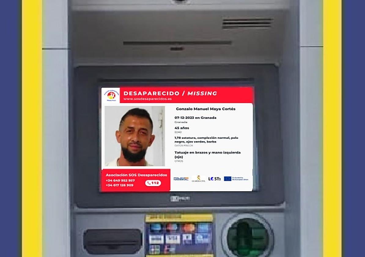 Difunden por cajeros de Andalucía la foto de Manuela, desaparecido en Granada en diciembre.