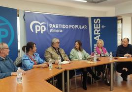 Reunión de Martínez Labella con la Mesa del Tren de Almería, en la sede del PP.