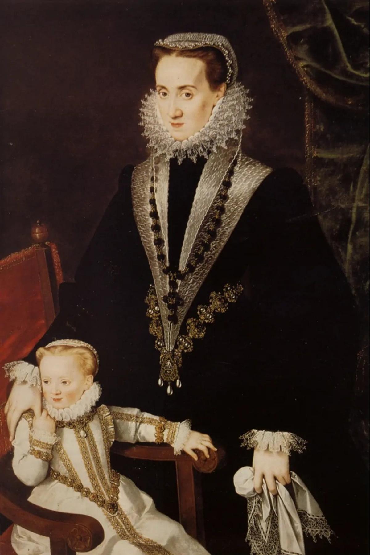 Doña María Manrique de Lara con su hija.