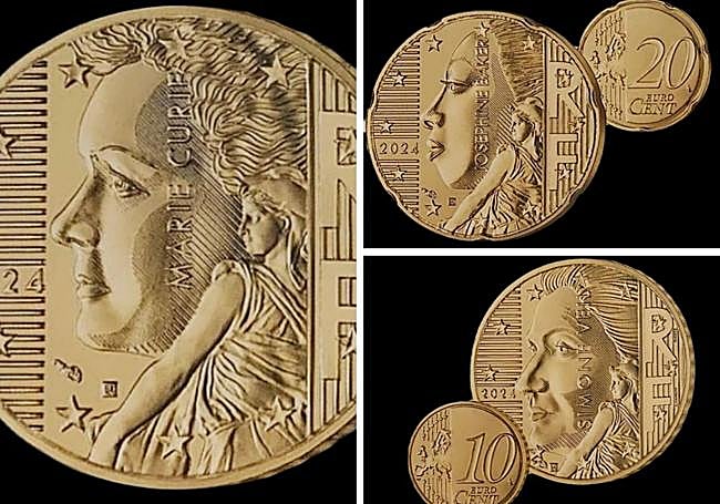 Las tres monedas que han sido retiradas por no tener legibles sus estrellas.