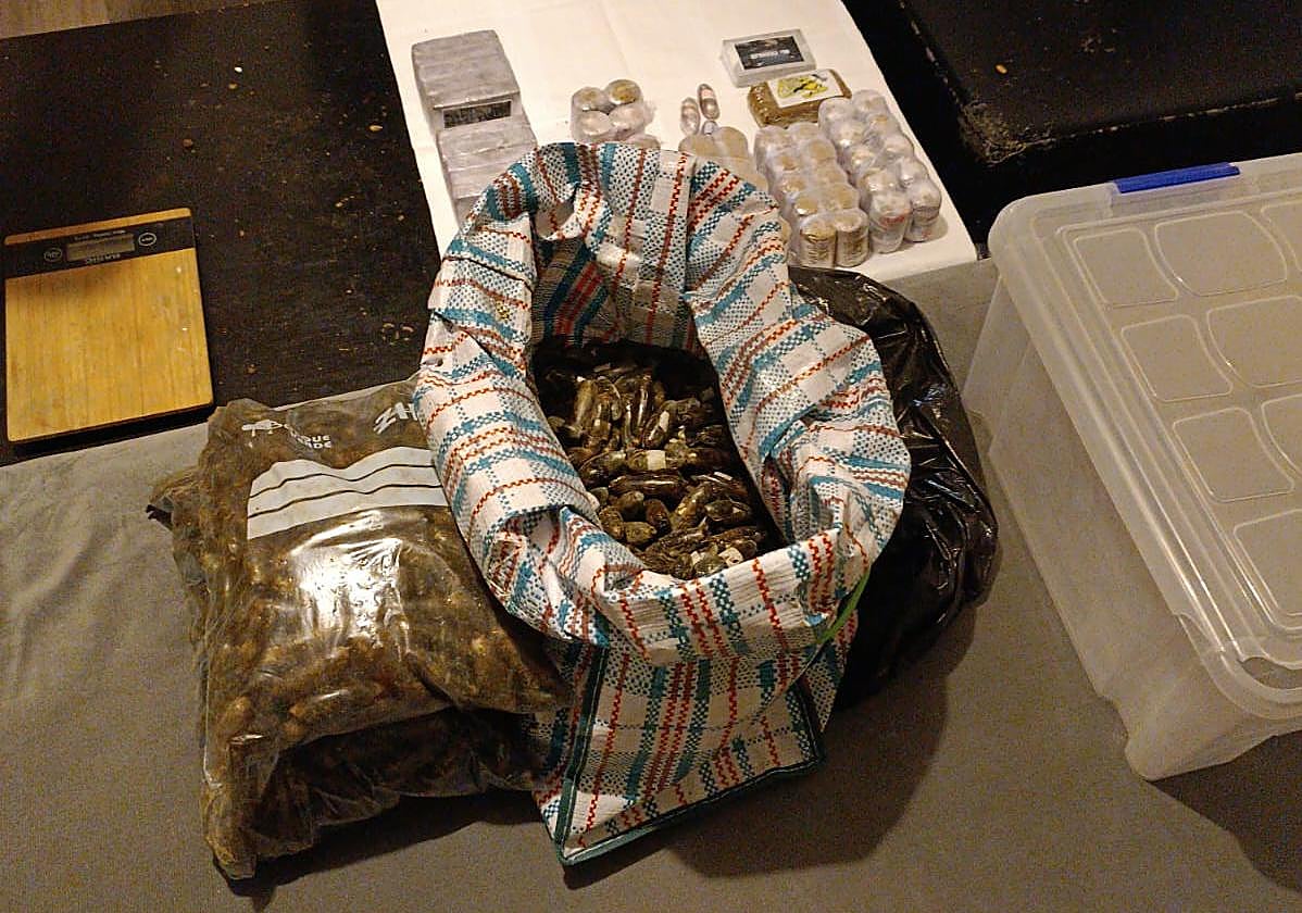 Hachís encontrado en el operativo en Peligros