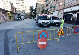 Calle Trucha cortada pra proceder a su reordenación