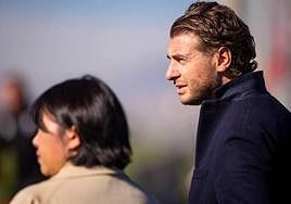 Matteo Tognozzi, durante un entrenamiento junto a Sophia Yang.