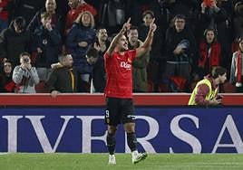 Abdón Prats celebra un gol reciente al Betis.